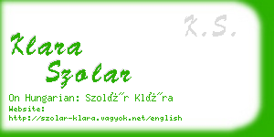 klara szolar business card